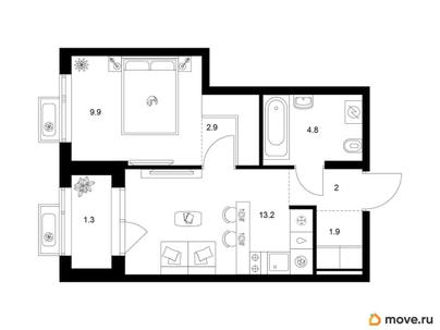 1-комн. квартира, 36 м&sup2;