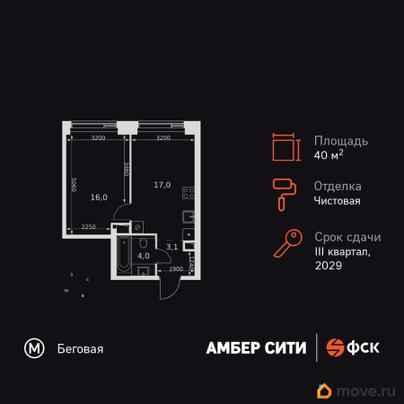 1-комн. квартира, 40.1 м&sup2;