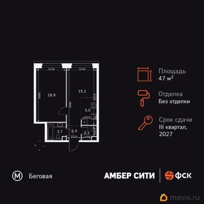 2-комн. квартира, 47.3 м&sup2;
