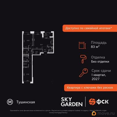 3-комн. квартира, 83.6 м&sup2;